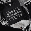 Wears black redbull crew neck sweatshirt (finished product) by Madness & Mayhem LLC