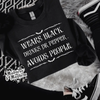 Wears black Dr Pepper crew neck sweatshirt (finished product) by Madness & Mayhem LLC