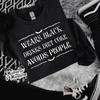 Wears black Diet Coke crew neck sweatshirt (finished product) by Madness & Mayhem LLC