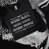 Wears black Sprite crew neck sweatshirt (finished product) by Madness & Mayhem LLC