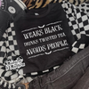 Wears black twisted tea Shirt (finished product) by Madness & Mayhem LLC