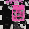 Neon Pink checkered heart grid Shirt (finished product) by Madness & Mayhem LLC