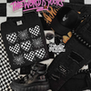 Black checkered heart grid Shirt (finished product) by Madness & Mayhem LLC