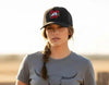Buckin Lucky Embroidered Five-Panel Trucker Hat by Neon Spur