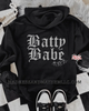 Batty babe zip up hoodie by Madness & Mayhem LLC