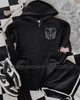 Bat coffin zip up hoodie by Madness & Mayhem LLC