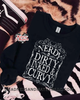 Nerdy dirty inked & curvy crew neck sweatshirt by Madness & Mayhem LLC