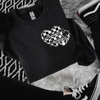Madness & Mayhem barb wire heart exclusive crew neck sweatshirt (finished product) by Madness & Mayhem LLC