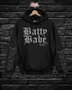 Batty Babe with sleeves hoodie by Madness & Mayhem LLC