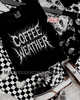 Coffee weather metal shirt by Madness & Mayhem LLC