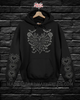 Bat web heart with sleeves hoodie by Madness & Mayhem LLC