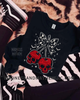 Checkered skull cherry crew neck sweatshirt by Madness & Mayhem LLC