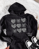 Checkered heart grid hoodie by Madness & Mayhem LLC