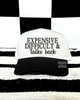 Black expensive difficult talks back embroidered Hat by Madness & Mayhem LLC