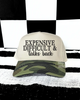 Camo expensive difficult talks back embroidered Hat by Madness & Mayhem LLC