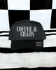 Coffee & chaos embroidered Black Hat by Madness & Mayhem LLC