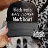 Black nails Trucker Hat by Madness & Mayhem LLC