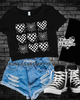 Checkered Heart Cropped Tee by Madness & Mayhem LLC