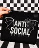 White anti social bat Shirt by Madness & Mayhem LLC