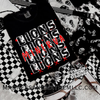 Minerva Lions splatter stack shirt by Madness & Mayhem LLC