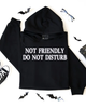 Not friendly DO NOT DISTURB Embroidered Hoodie by Madness & Mayhem LLC