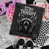 Stay trashy mineral wash tee by Madness & Mayhem LLC
