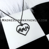 Black Flame Heart Necklace by Madness & Mayhem LLC