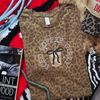 Iced coffee girly embroidered leopard print T-shirt by Madness & Mayhem LLC