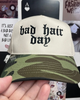 Camo bad hair day embroidered Hat by Madness & Mayhem LLC
