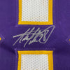 Autographed/Signed Adrian Peterson Minnesota White Football Jersey Beckett BAS COA