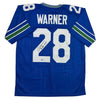 Autographed/Signed Curt Warner Seattle Blue Retro Football Jersey Beckett BAS COA by Hall of Fame Sports Memorabilia