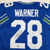 Autographed/Signed Curt Warner Seattle Blue Retro Football Jersey Beckett BAS COA by Hall of Fame Sports Memorabilia