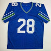 Autographed/Signed Curt Warner Seattle Blue Retro Football Jersey Beckett BAS COA by Hall of Fame Sports Memorabilia