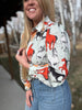 Off To The Races Horse Print Blouse - Mint by Lil Bee's Bohemian