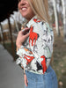 Off To The Races Horse Print Blouse - Mint by Lil Bee's Bohemian