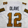 Autographed/Signed Chris Olave New Orleans White Color Rush Football Jersey Beckett BAS COA by Hall of Fame Sports Memorabilia