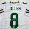 Autographed/Signed Josh Jacobs Green Bay White Football Jersey Beckett BAS COA by Hall of Fame Sports Memorabilia