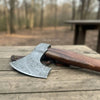 Viking Bearded Axe Damascus head Wood Handle by JW SteelCrafts