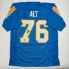 Autographed/Signed Joe Alt Los Angeles LA Powder Blue Football Jersey Beckett BAS COA