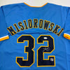 Autographed/Signed Jacob Misiorowski Milwaukee Blue Baseball Jersey JSA COA by Hall of Fame Sports Memorabilia