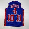 Autographed/Signed Joe Dumars & Dennis Rodman Detroit Bad Boys Blue Basketball Jersey JSA COA