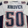 Autographed/Signed Rob Ninkovich "2x SB Champ" New England White Football Jersey Beckett BAS COA by Hall of Fame Sports Memorabilia