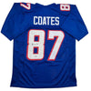Autographed/Signed Ben Coates New England Blue Football Jersey Beckett BAS COA by Hall of Fame Sports Memorabilia