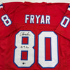 Autographed/Signed Irving Fryar New England Red Football Jersey JSA COA by Hall of Fame Sports Memorabilia