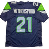 Autographed/Signed Devon Witherspoon Seattle Blue Football Jersey JSA COA by Hall of Fame Sports Memorabilia