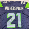 Autographed/Signed Devon Witherspoon Seattle Blue Football Jersey JSA COA by Hall of Fame Sports Memorabilia