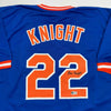 Autographed/Signed Ray Knight New York Blue Baseball Jersey Beckett BAS COA by Hall of Fame Sports Memorabilia