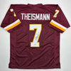 Autographed/Signed Joe Theismann 83 MVP Washington Burgundy Football Jersey Beckett BAS COA