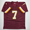 Autographed/Signed Joe Theismann 83 MVP Washington Burgundy Football Jersey Beckett BAS COA