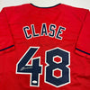 Autographed/Signed Emmanuel Clase Cleveland Red Baseball Jersey JSA COA